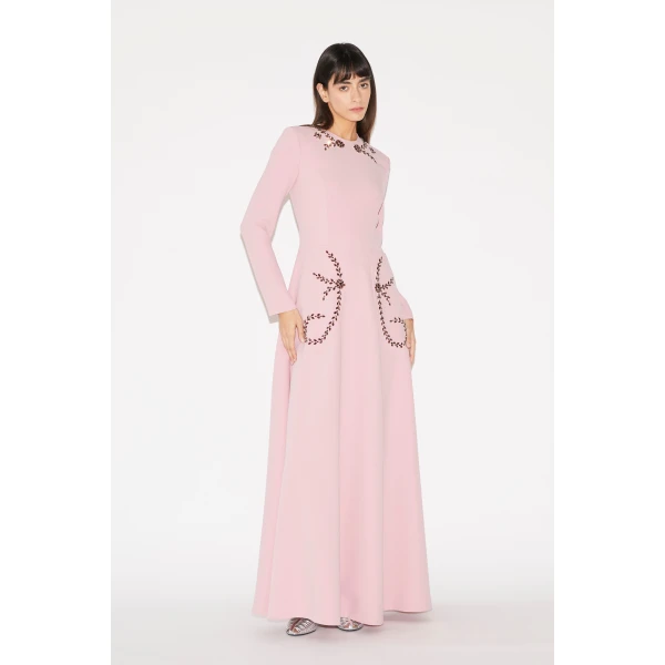 Huishan Zhang Eddie Gown in Pink Sable, view 4