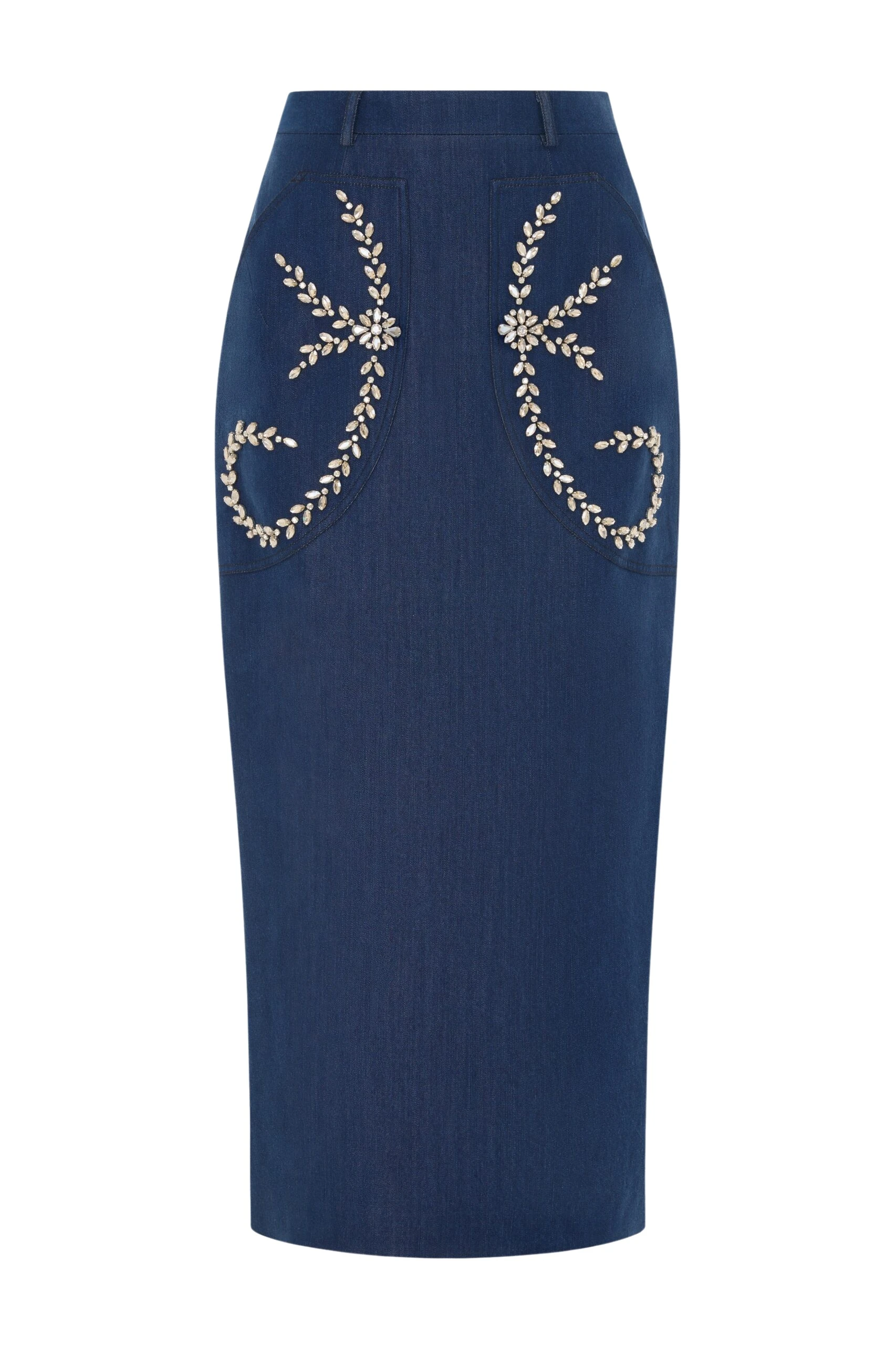 Huishan Zhang Eugenie Skirt in Blue Chambray