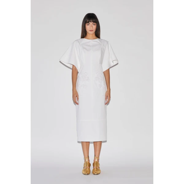 Huishan Zhang Isotta Dress in White Cotton, view 2