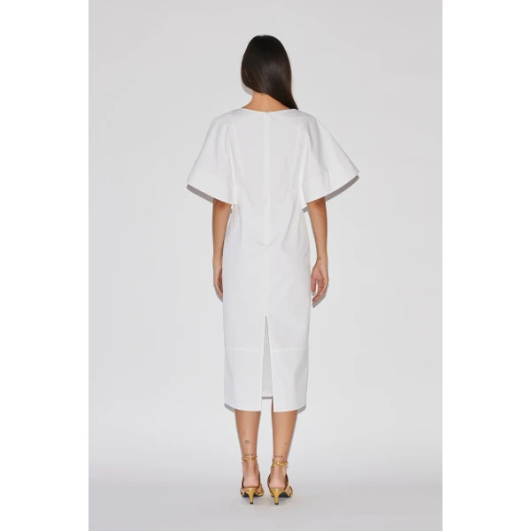 Huishan Zhang Isotta Dress in White Cotton, view 5
