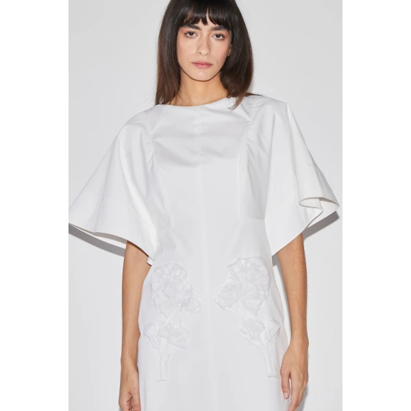 Huishan Zhang Isotta Dress in White Cotton, view 6