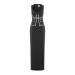 Huishan Zhang Izmara Dress in Black Crepe