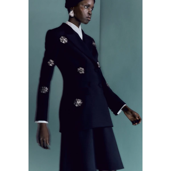 Huishan Zhang Joanne Blazer in Navy Tailoring, view 2