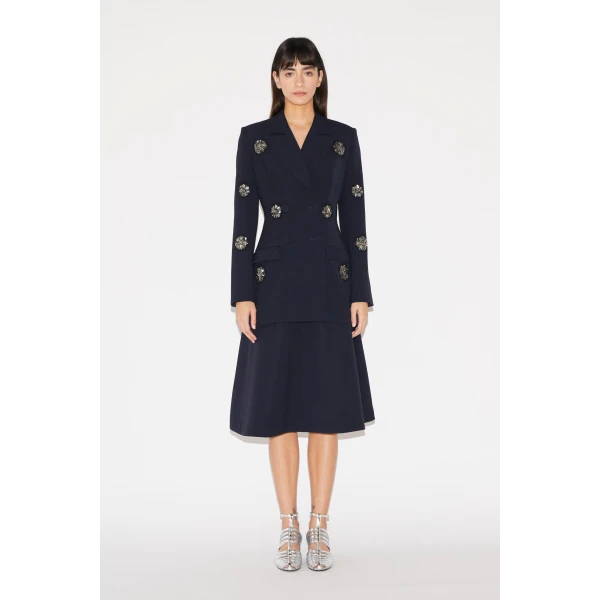 Huishan Zhang Joanne Blazer in Navy Tailoring, view 4