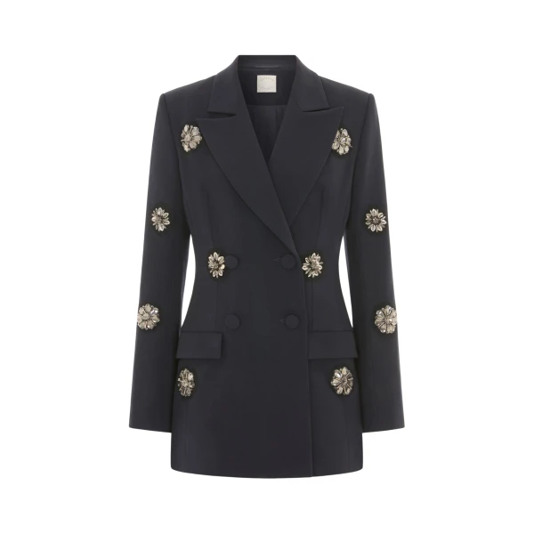 Huishan Zhang Joanne Blazer in Navy Tailoring