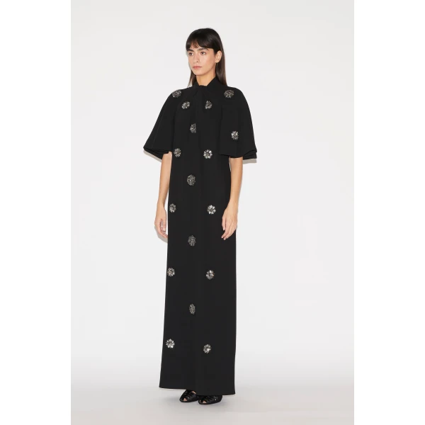 Huishan Zhang July Dress in Black Crepe, view 3