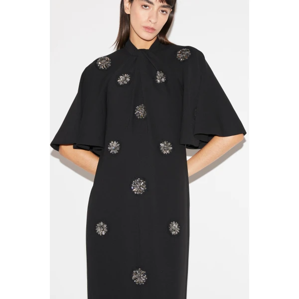 Huishan Zhang July Dress in Black Crepe, view 5