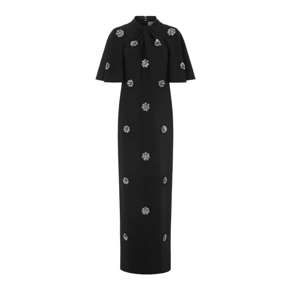 Huishan Zhang July Dress in Black Crepe