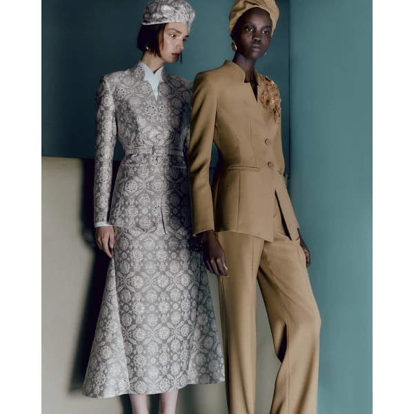 Huishan Zhang Kieran Jacket in Grey Jacquard, view 3