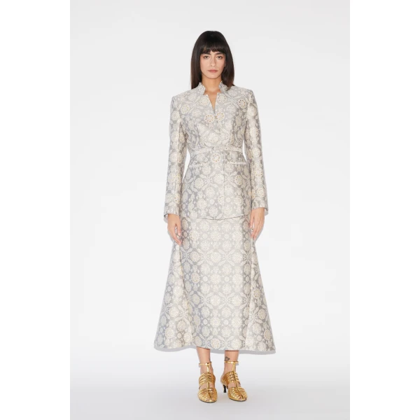 Huishan Zhang Kieran Jacket in Grey Jacquard, view 6