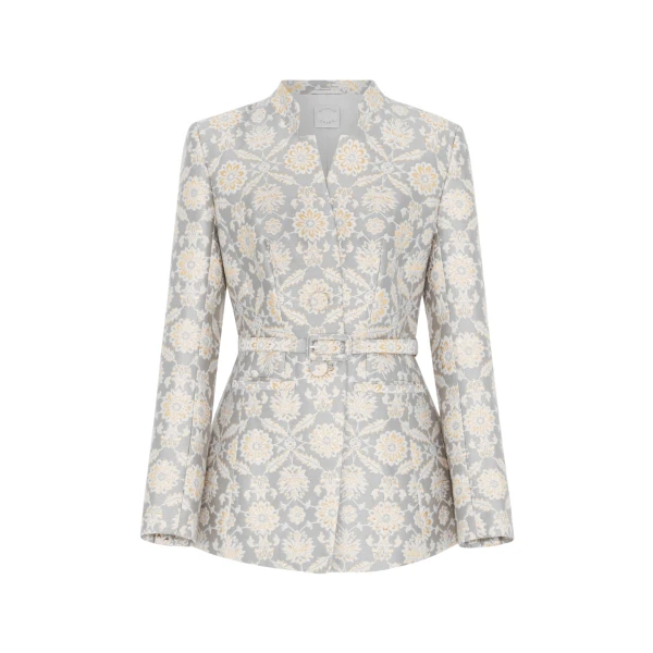 Huishan Zhang Kieran Jacket in Grey Jacquard