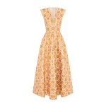 Huishan Zhang Kyle Dress in Copper Jacquard