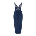 Huishan Zhang Liviana Dress in Blue Chambray