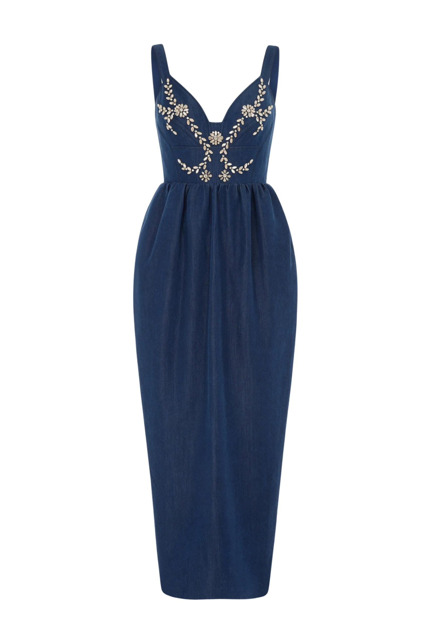 Huishan Zhang Liviana Dress in Blue Chambray