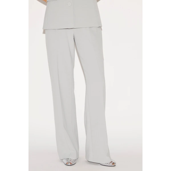 Huishan Zhang Lucian Trousers in Grey Crepe, view 6