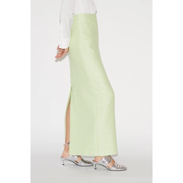 Huishan Zhang Vania Skirt in Pale Green Tweed, view 5