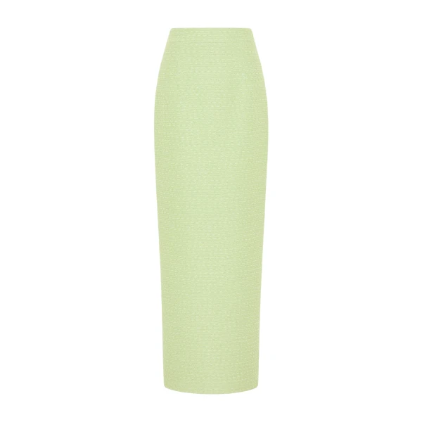 Huishan Zhang Vania Skirt in Pale Green Tweed