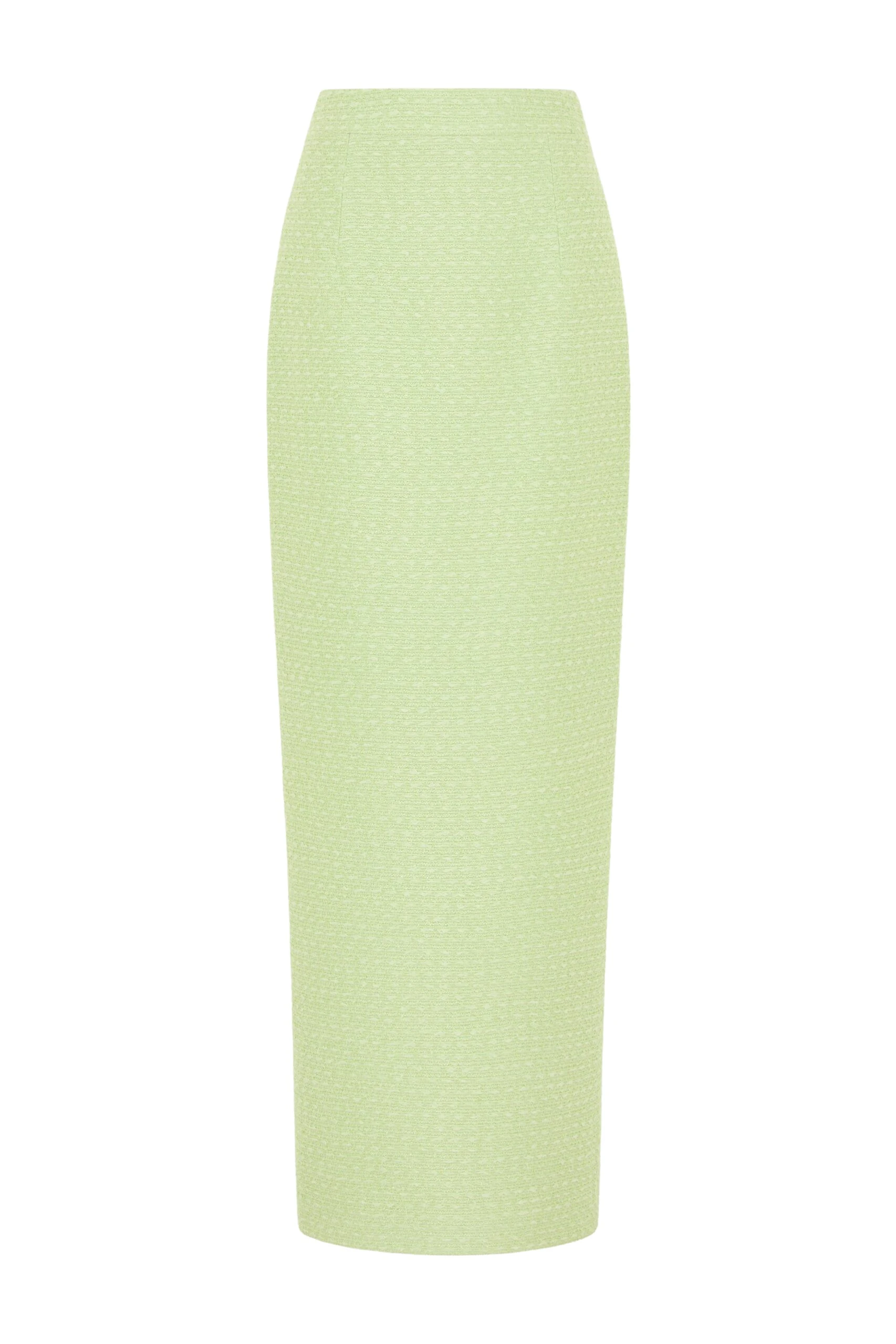 Huishan Zhang Vania Skirt in Pale Green Tweed