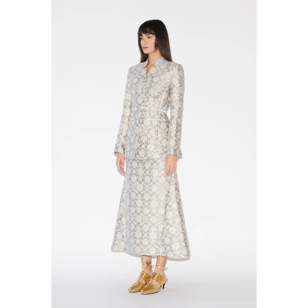 Huishan Zhang Vicky Skirt in Grey Jacquard, view 4