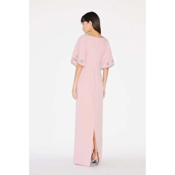 Huishan Zhang Wysteria Dress in Pink Crepe, view 4