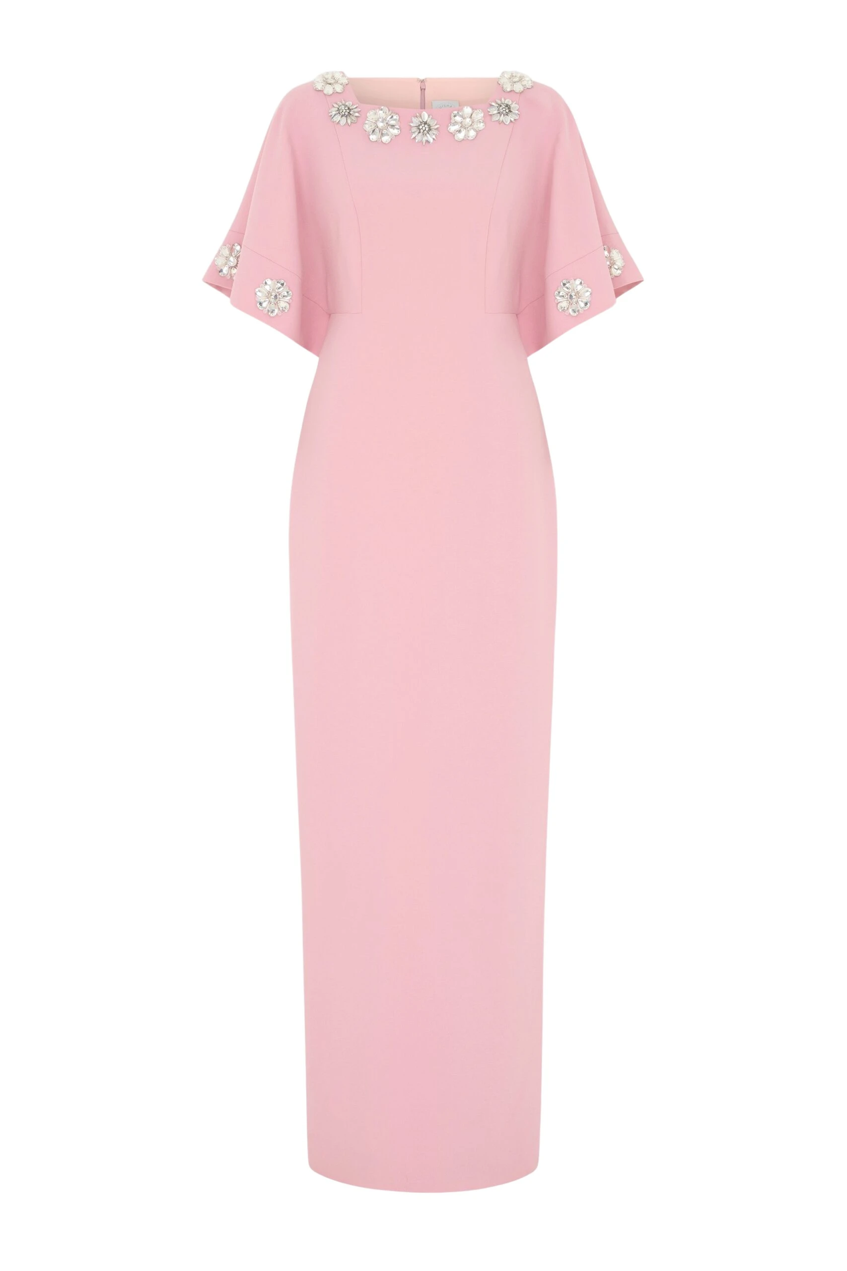 Huishan Zhang Wysteria Dress in Pink Crepe