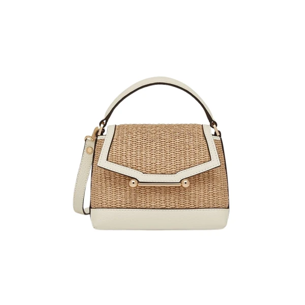 Strathberry Mosaic Nano in Vanilla and Natural Raffia