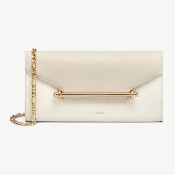 Strathberry Multrees Chain Wallet in Vanilla, view 2