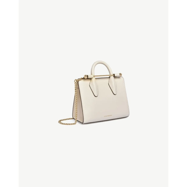 Strathberry Nano Tote in Vanilla, view 3