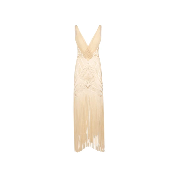 The Attico Ivory midi dress