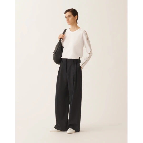 Fabiana Filippi Optical White Jersey T-shirt Top, view 2