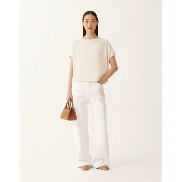 Fabiana Filippi Jersey T-shirt in Butter Top, view 2