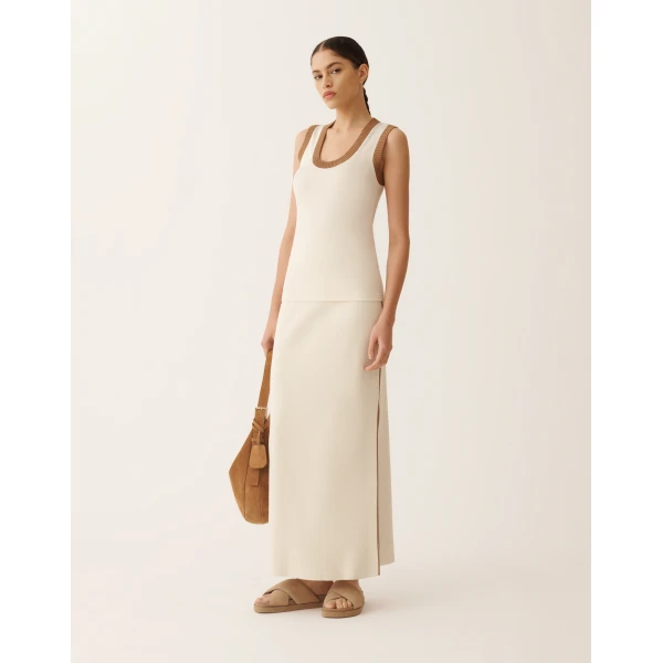 Fabiana Filippi Jersey Tank Top in Butter, view 2