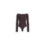 Alaïa Knit Off Shoulder Bodysuit - ALAÏA Tops - Laser Cut Luxury - Shop at Luxury Shoes 