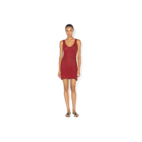 Alaïa Knitted Tank Dress - ALAÏA Dresses - Laser Cut Luxury - Shop at Luxury Shoes 