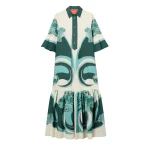 La DoubleJ Artemis Dress in Blooming Tulip Placée Dark Green