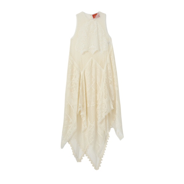 La DoubleJ Aura Dress in Solid Ecru - Dresses - Milanese Maximalist Fashion at Luxury Shoes 