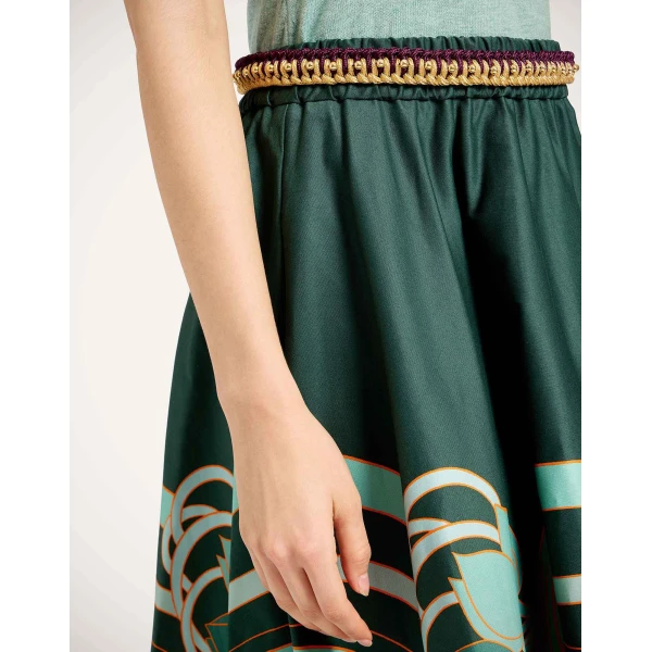 La DoubleJ Ballerina Skirt in Blooming Tulip Placée Dark Green, view 5