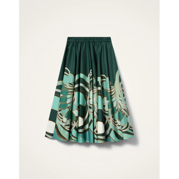 La DoubleJ Ballerina Skirt in Blooming Tulip Placée Dark Green, view 6