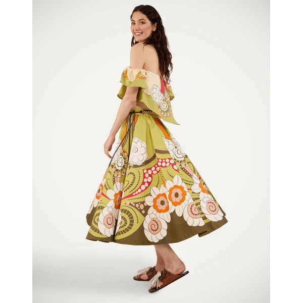 La DoubleJ Ballerina Skirt in Dragonfly Placée Green, view 4