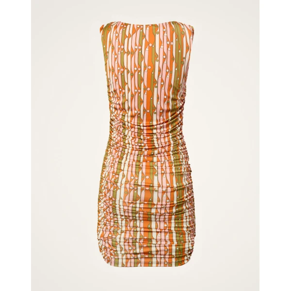 La DoubleJ Bandage Mini Dress in Smarties Orange, view 2