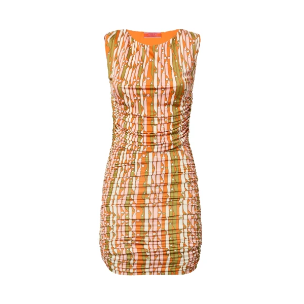 La DoubleJ Bandage Mini Dress in Smarties Orange