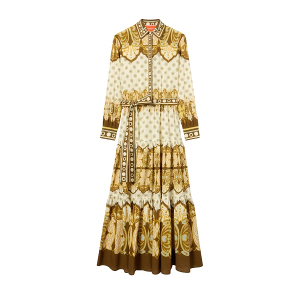La DoubleJ Bellini Dress in Cocoon Placée Brown - Dresses - Milanese Maximalist Fashion at Luxury Shoes 