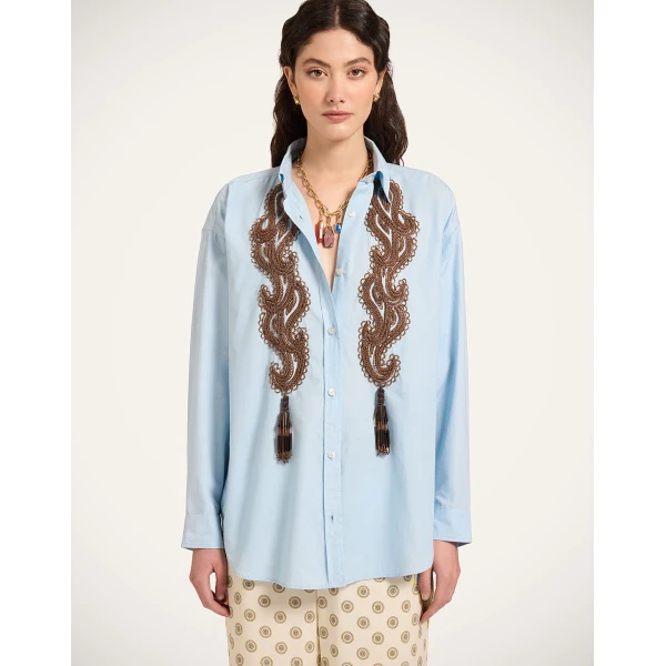 La DoubleJ Better Than Your Boyfriend’s Shirt in Solid Light Blue, view 2