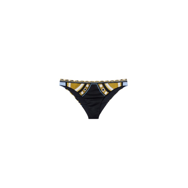 La DoubleJ Bikini Bottom in Sanctuary Placée Black - Beachwear - Milanese Maximalist Fashion at Luxury Shoes 