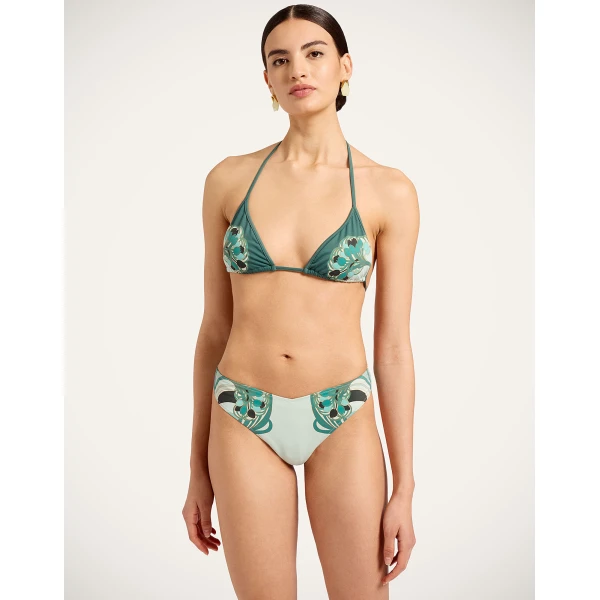 La DoubleJ Bikini Top in Blooming Tulip Placée Mint, view 2