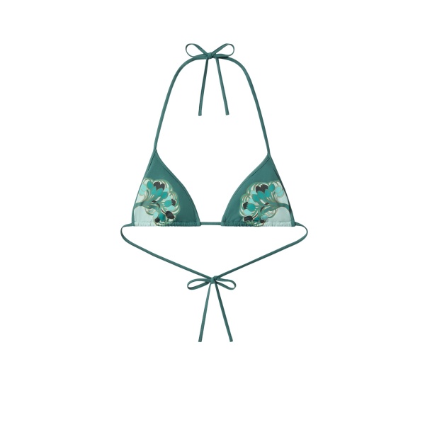 La DoubleJ Bikini Top in Blooming Tulip Placée Mint - Beachwear - Milanese Maximalist Fashion at Luxury Shoes 
