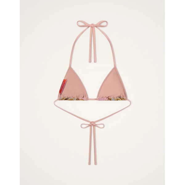 La DoubleJ Bikini Top in Cocoon Placée Pink, view 6