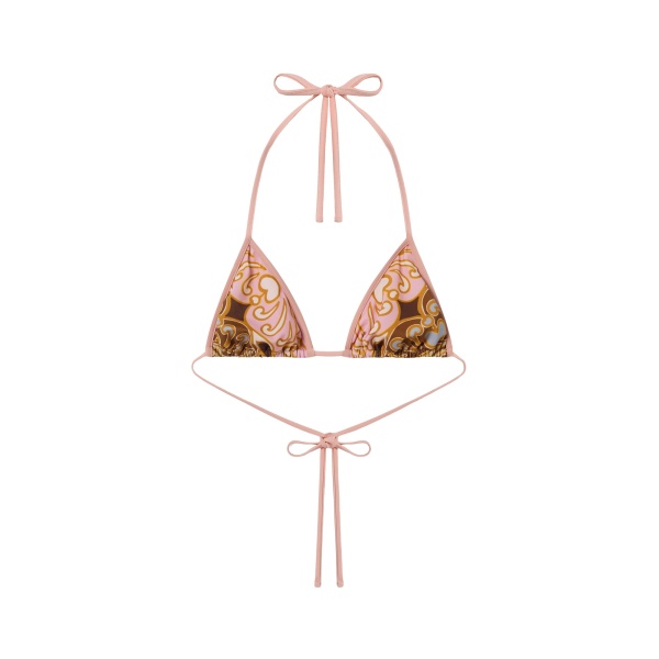 La DoubleJ Bikini Top in Cocoon Placée Pink - Beachwear - Milanese Maximalist Fashion at Luxury Shoes 