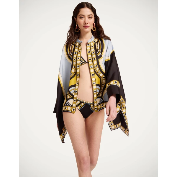La DoubleJ Bikini Top in Sanctuary Placée Black, view 4