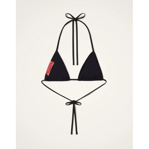 La DoubleJ Bikini Top in Sanctuary Placée Black, view 5